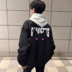 1506A/GB90/P40.9美式纯色夹克棒球服男春秋潮流情侣新款外套图片