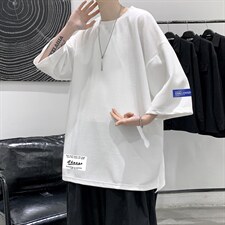 Q11062-P30春夏季七分袖t恤男大码五分袖男短袖中袖大皂风，男装T恤，电商A040