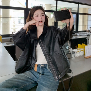 新款皮衣外套2F2605B款170K280，女装皮衣，诺蝶