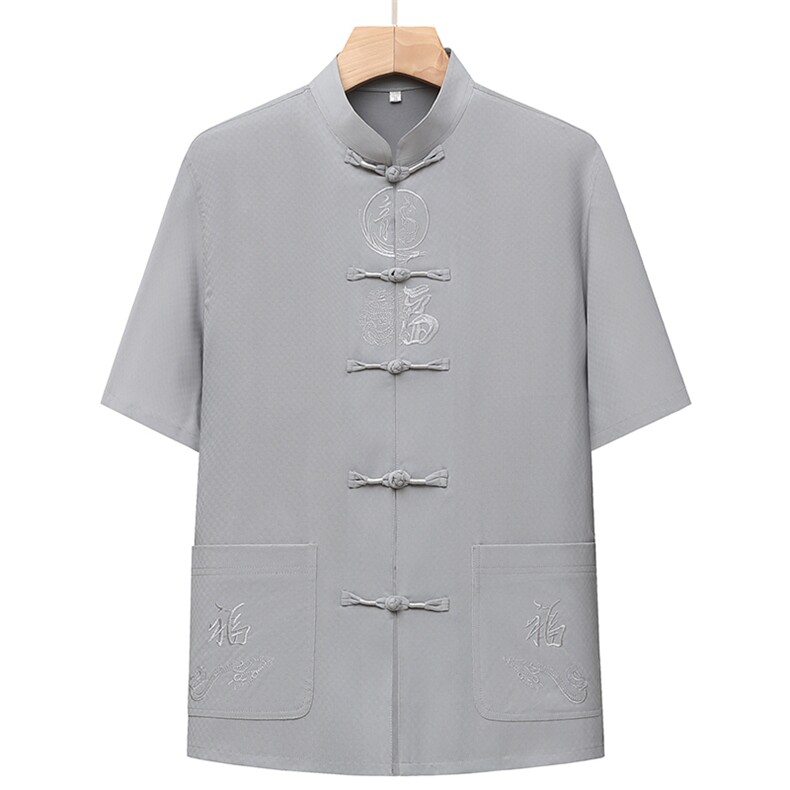 经典款风唐装棉麻短袖衬衫套装男夏装太极服套装TRA302-P105,男装T恤,星座1105-3