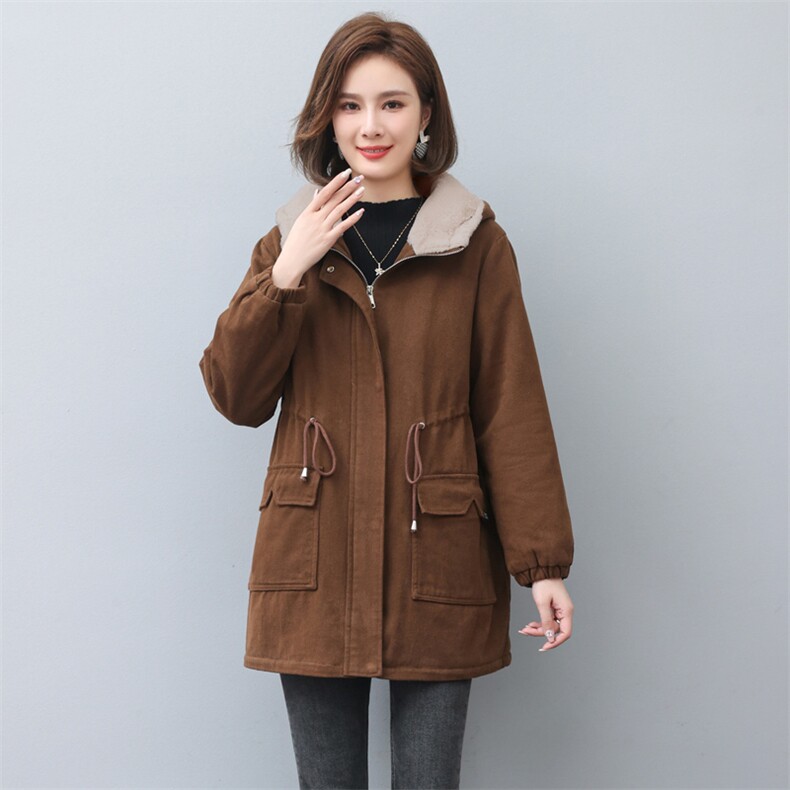 长期现货，加绒派克服女2023年新款韩版宽松棉服,女装派克服,涵誉
