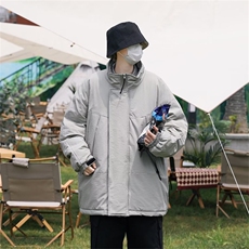 日系立领棉衣男ins潮牌面包服冬季加厚宽松情侣棉服W6047-P78，男装棉衣，星座512-2