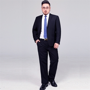 S-9XL男士西服套装职业商务正装婚礼西装两件套加肥大码 187图片