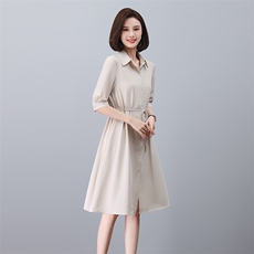 现货2024年夏季新款简单气质简单纯色洋气连衣裙，女装连衣裙，凝聚力