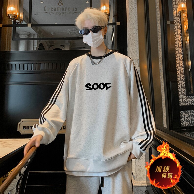 抖音得物高品质重磅全棉二开支持退换360克宽松织带圆领卫衣0518,男装卫衣,电商A486