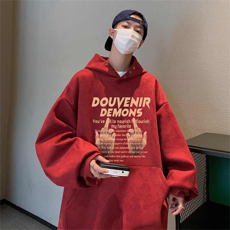 抖音直播得物高品质麂皮绒宽松男连帽卫衣外套W7094P55控79，男装卫衣，电商C408(原B339-1)