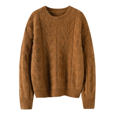 优雅气质纯色羊绒针织衫简约高级感百搭毛衣，女装针织衫/毛衣，佰米娇羊绒