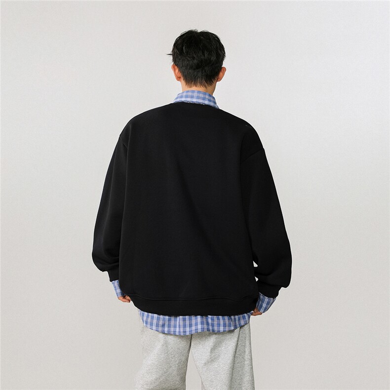 假两件大码M-5XL卫衣表面100%棉底部100%聚酯纤维78074P59控88,男装卫衣,星座226-1