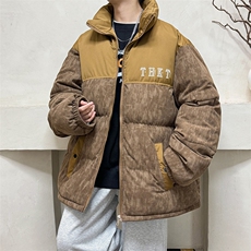 2025港风棉衣棉服迷彩灯芯绒拼接面包服立领棉袄外套1615-P80，男装棉衣，星座207