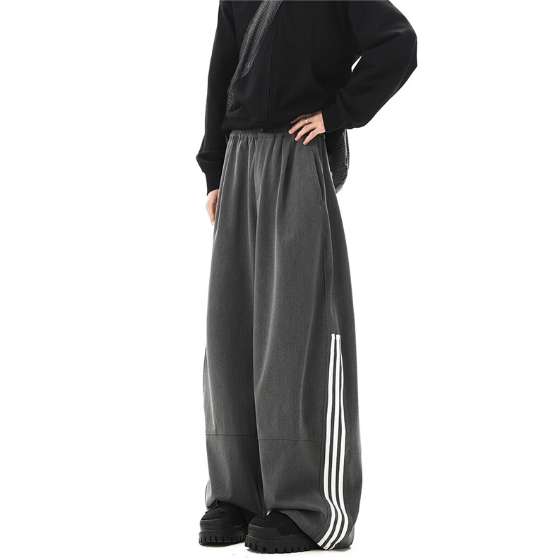 春装美式复古宽松直筒三条杠休闲裤西裤男女1XZ502-K815-P55控79，男装西裤，星座502