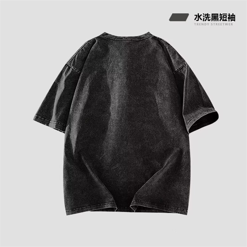 美式复古潮流卡通涂鸦字母印花多巴胺印花宽松短袖T恤GA532P24,男装T恤,星座1013-5