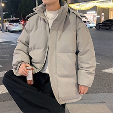 十色港风冬季高领可拆卸连帽加厚上衣外套棉衣男MY66666P75，男装棉衣，星座1204