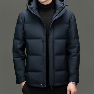 2026冬季男士白鸭绒加厚羽绒服时尚保暖加绒男品质潮服连帽外套,大红色羽绒服搭配什么帽子好看图片