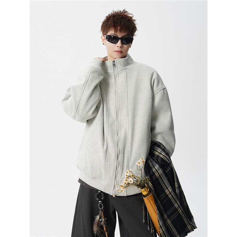 现货-廓形松立领夹棉美式冬季呢料保暖外套218-7-M138-P95-控158,男装棉衣,星座218-7