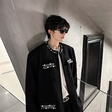 现货小香风手工珍珠高端设计潮男外套男A071-3310-P108，女装短外套，电商A071