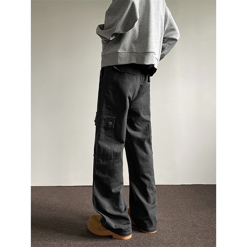 复古vintage水洗做旧宽松工装裤通勤牛仔长裤男高街潮牌181/P60,男装工装外套,星座506