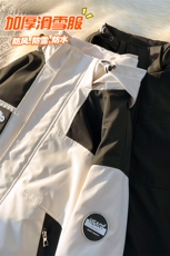 拼接撞色棉服男生冬季加厚机能风户外登山服潮牌宽松大码棉衣外套，男装棉衣，电商A001-1