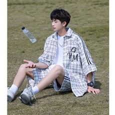 小香风印花织带短衬DCS9018P45短裤DK8797P40套装DTZ9028P85，男装牛仔裤，星座227-7