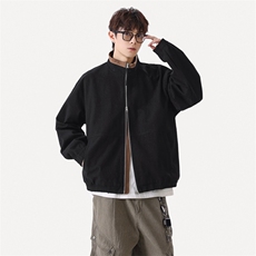 2025新款现货纯棉夹克男宽松立领上衣外套DSA157B-J2568-P85，男装夹克，电商A157B