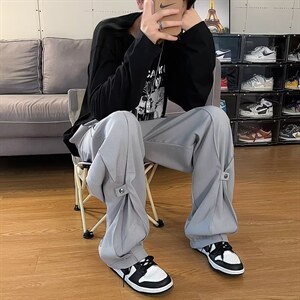 高街潮牌裤子vibe美式设计感小众直筒休闲裤情侣阔腿西裤7017-p40图片