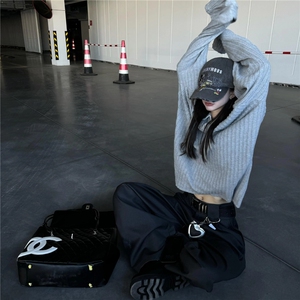 韩 手缝线 线麦穗纹针织亨利领长袖T恤柔软舒适亲肤百搭毛衣图片