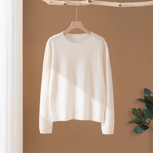 2025年秋季新款百搭女士长袖纯色圆领羊绒衫，女装羊绒衫，澳冬特羊绒