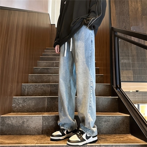 K1223-p35-控58 oversize cleanfit牛仔裤褶皱直筒裤老爹裤长裤图片