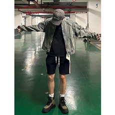 美式复古解构毛边水洗牛仔夹克男款机车风帅气外套上衣潮XJK08，男装夹克，星座208-5