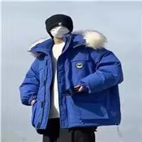 加绒加厚冬男女连帽棉衣毛领工装大口袋魔术贴面包服MY259P88，男装棉衣，星座1013-1