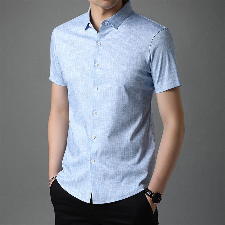 G88892021夏季新款长袖桑蚕丝衬衫男商务休闲男装,男装衬衫,电商B360