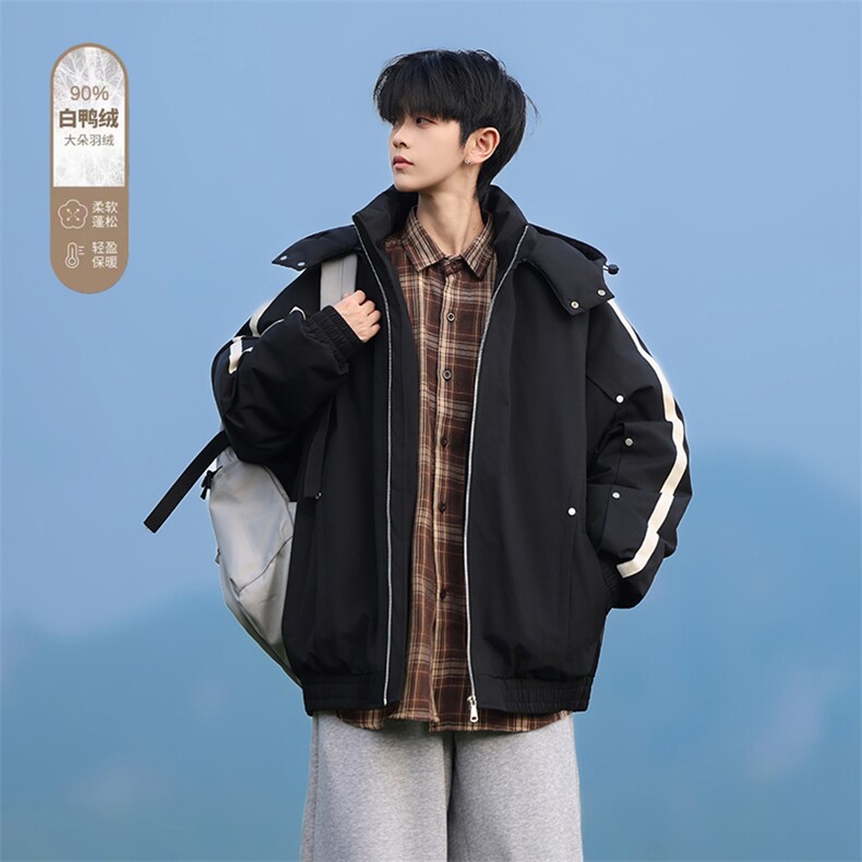 Y8876-P248  L-9XL新标90绒冬季新款大码连帽羽绒服图片