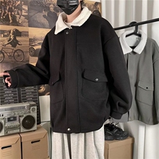 冬季羊羔绒棉服男港风百搭宽松加厚棉衣外套潮流棉袄W2044-P73，男装棉衣，星座512-2