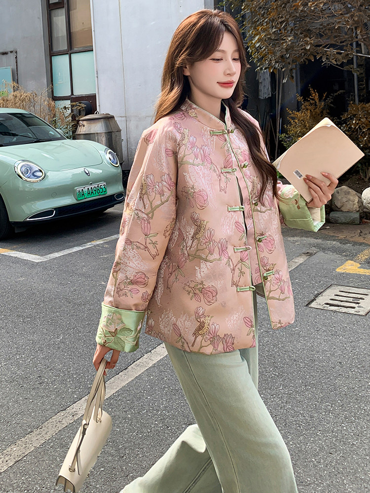 水衣源2607A款新中式提花刺绣短款轻薄羽绒服女,女装羽绒服,水衣源