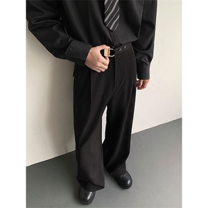 夏季那不勒斯男裤休闲裤宽松直筒裤西裤韩版垂感阔腿裤25033P70图片