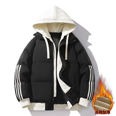 棉服外套2025冬季新款情侣潮牌加厚连帽假两件棉衣MY0777-P82，男装棉衣，星座610（原A335）