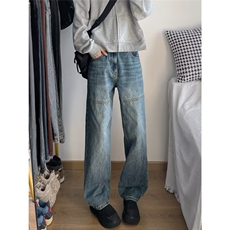高街牛仔裤男士韩版潮流痞子帅气百搭2024冬季ins长裤RK2380-P50，男装牛仔裤，星座412-3