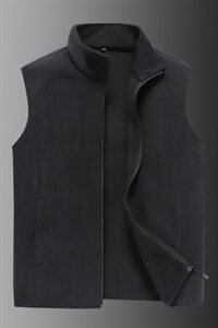 M-8XL 男大码立领摇粒绒马甲外套 5032-1_9807P40图片