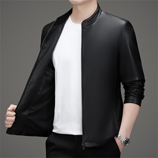 皮夹克男士2025年秋季真皮新款潮流立领派克服商务休闲皮衣外套男，男装夹克，电商B212（原钱塘6029）
