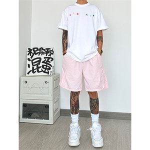 夏季痞帅冰丝薄款褶皱五分裤男高级感潮短裤DK2202 特批25 控48图片