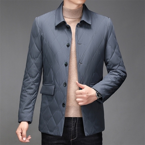 2023冬季中年男士休闲纯色棉衣男翻领棉服爸爸装外套JZX277-P158图片