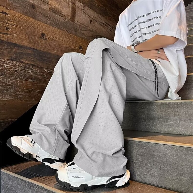 机能风冲锋裤男夏季网眼透气解构裤子设计感速干运动裤B4545/P42，男装休闲裤，星座506