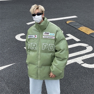 2024美式机车PU皮棉衣外套冬季保暖高街潮牌宽松棉袄MF101-P83图片
