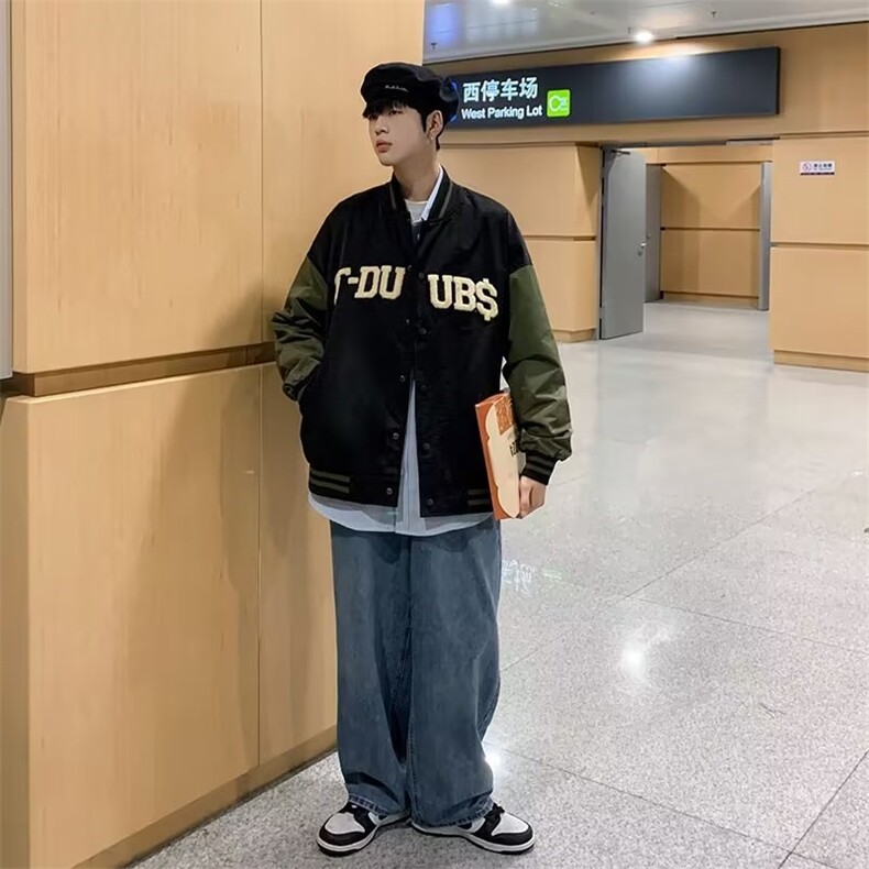 2022秋季拼色棒球服男士上衣宽松夹克衫休闲学生外套CW27P55,男装夹克,星座1116-2