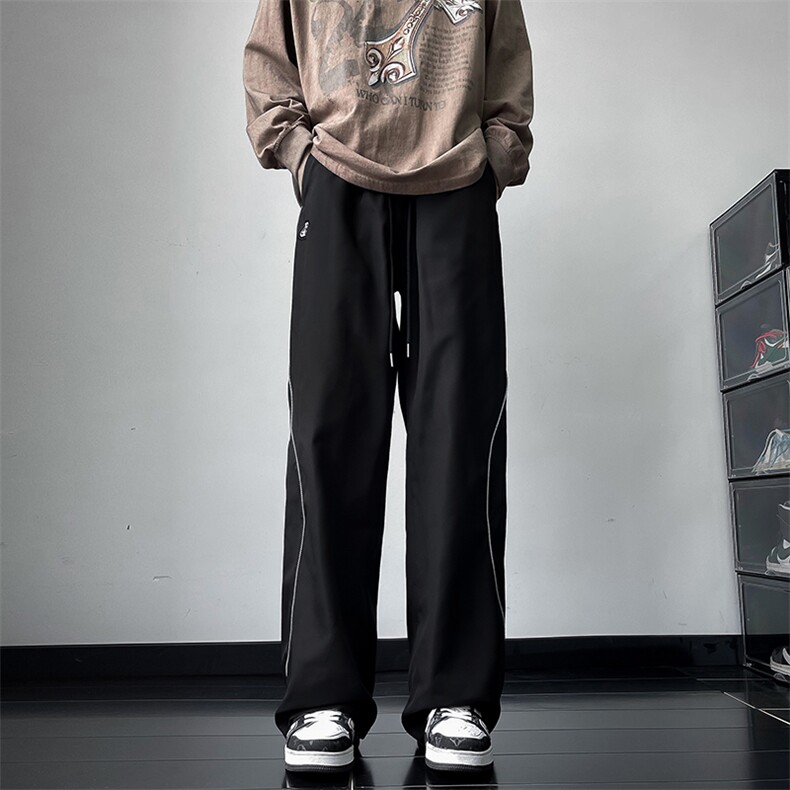 美式潮牌直筒宽松阔腿工装裤复古拼接速干休闲运动裤男 K7442-P36图片