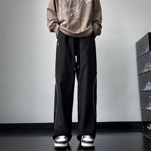 美式潮牌直筒宽松阔腿工装裤复古拼接速干休闲运动裤男 K7442-P36图片