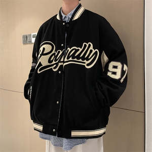 美式潮ins棒球服男秋季复古刺绣拼接情侣宽松夹克外套  W2043-P48图片