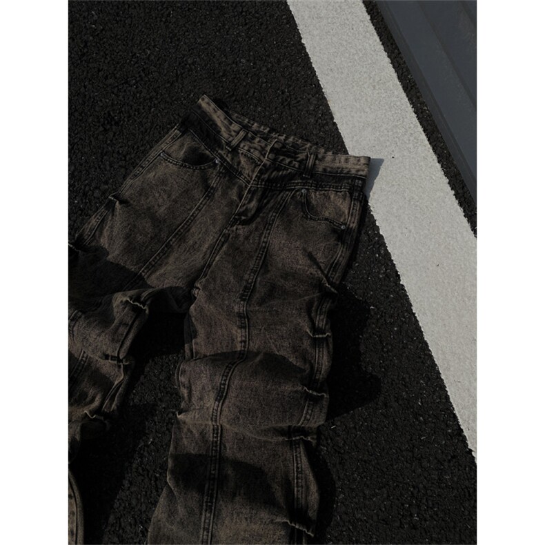 2024/褶皱微喇叭直筒拖地cleanfit牛仔裤1005-3-SGN0022-P65控88,男装牛仔裤,星座1005-3