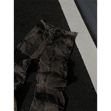 2024/褶皱微喇叭直筒拖地cleanfit牛仔裤1005-3-SGN0022-P65控88，男装牛仔裤，星座1005-3