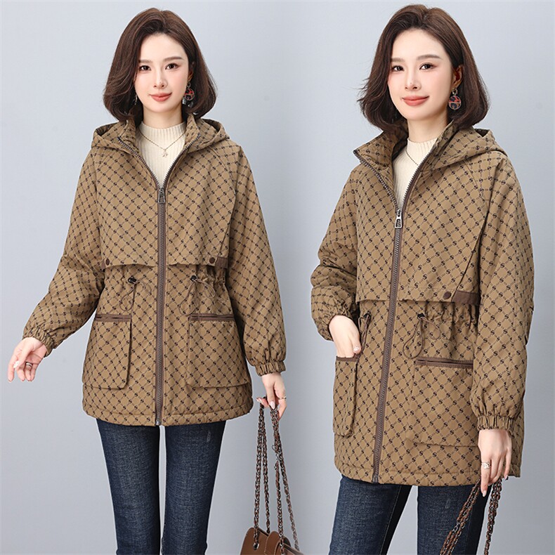 冬装加绒加厚外套中年时尚仿兔毛派克服中老年女宽松棉服,女装大码女装,奕阳依阁