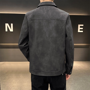 K596-P105 秋冬潮流新款翻领PU皮衣男高品质防风百搭图片